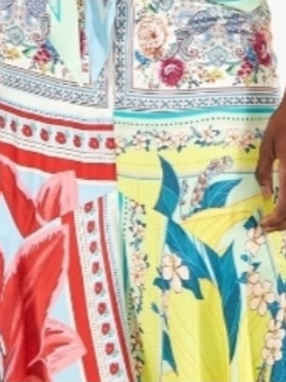 Farm Rio Azalea Mix Midi Skirt Asymetrical Floral Handkerchief Hem medium NWT - Picture 2 of 9